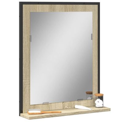 Badspiegel mit Ablage Sonoma-Eiche 50x12x60 cm Holzwerkstoff