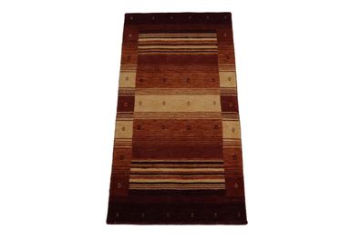 Teppich Gabbeh Loom 70x140 cm Handgewebt Carpet Rug Tapijt 100% Wolle terra