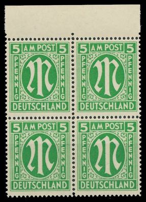 BIZONE AM-POST Nr 12-Fy postfrisch Viererblock ORA X81B1D6