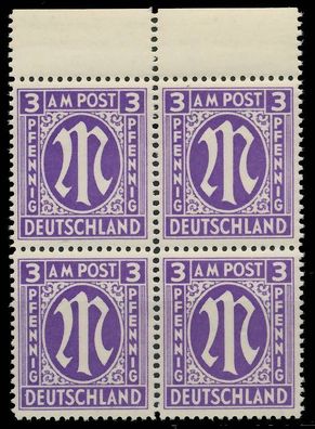 BIZONE AM-POST Nr 10-Az postfrisch Viererblock ORA X81B2D2