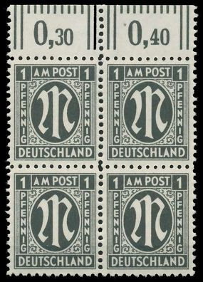 BIZONE AM-POST Nr 16Bz postfrisch Viererblock ORA X81E372