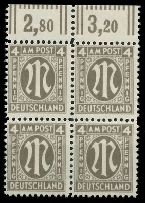 BIZONE AM-POST Nr 18Az postfrisch Viererblock ORA X81E3A6