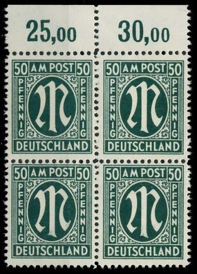 BIZONE AM-POST Nr 32bBz postfrisch Viererblock ORA X81E3FE