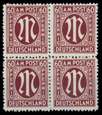 BIZONE AM-POST Nr 33bCz postfrisch Viererblock X81E48A