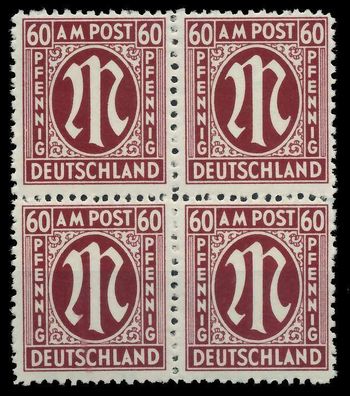 BIZONE AM-POST Nr 33bCz postfrisch Viererblock X81E472