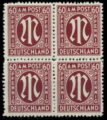 BIZONE AM-POST Nr 33bCz postfrisch Viererblock X81E4AA