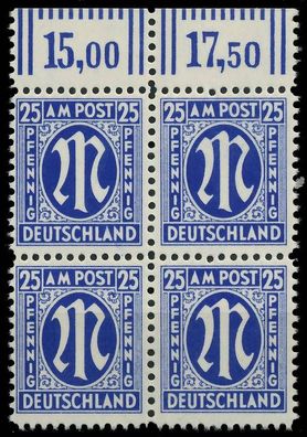 BIZONE AM-POST Nr 28Cz postfrisch Viererblock ORA X81E542