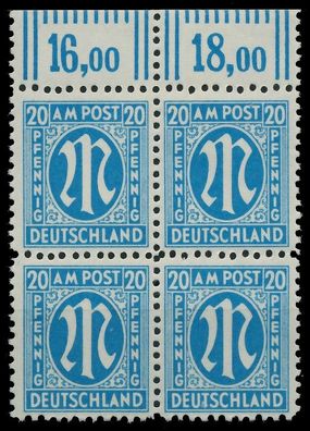 BIZONE AM-POST Nr 26bAz postfrisch Viererblock ORA X81E5F2