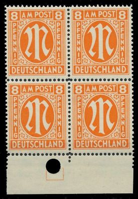 BIZONE AM-POST Nr 14-By Passerloch m. R. postfrisch VIE X81E77E