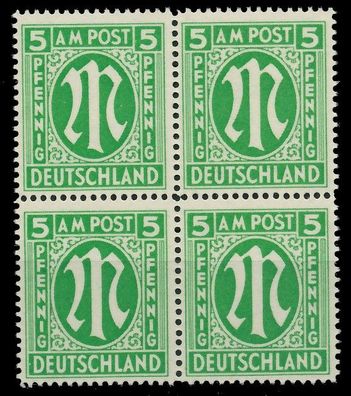 BIZONE AM-POST Nr 12-Fy postfrisch Viererblock X81E8E6