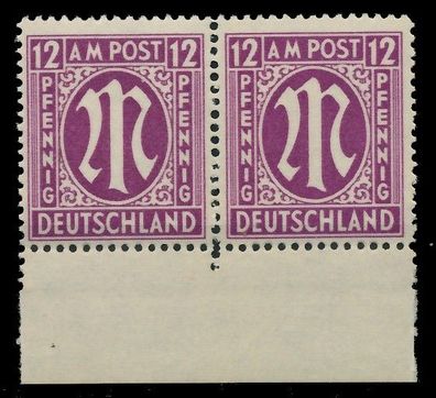 BIZONE AM-POST Nr 15bBy postfrisch WAAGR PAAR URA X81E986