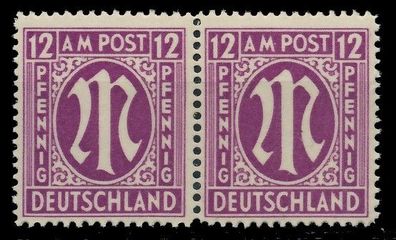 BIZONE AM-POST Nr 15bBy postfrisch WAAGR PAAR X81E942