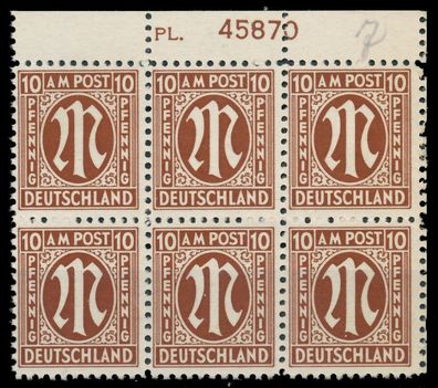 BIZONE AM-POST Nr 6z PL 45870 postfrisch 6er-BLOCK ORA X81EA9E