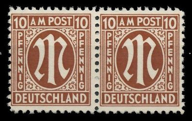 BIZONE AM-POST Nr 6z postfrisch WAAGR PAAR X81EA9A