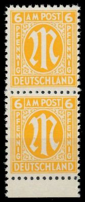 BIZONE AM-POST Nr 4z postfrisch SENKR PAAR URA X81EAB6