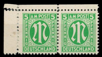 BIZONE AM-POST Nr 3z postfrisch WAAGR PAAR X81EA4E