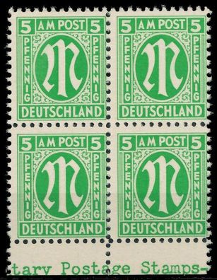 BIZONE AM-POST Nr 3z postfrisch Viererblock URA X81EA76