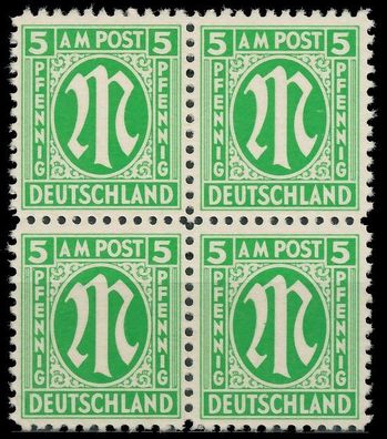 BIZONE AM-POST Nr 3z postfrisch Viererblock X81EAAE