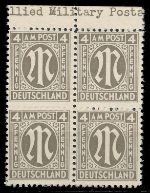 BIZONE AM-POST Nr 2z postfrisch Viererblock ORA X81EA6E