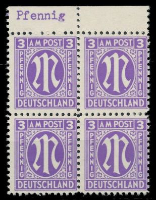 BIZONE AM-POST Nr 1z postfrisch Viererblock ORA X82031A