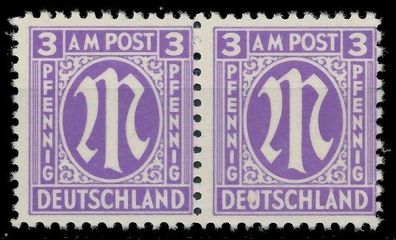 BIZONE AM-POST Nr 1z postfrisch WAAGR PAAR X81EB1A