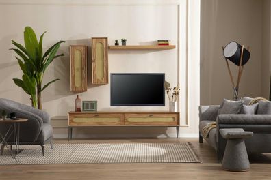 Lowboard rtv Wandschränke Wohnzimmer Holz Möbel Wandregal Set 4 tlg