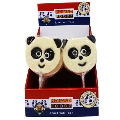 Holland Foodz Panda Lutscher in schwarz weiß 100g 17er Display