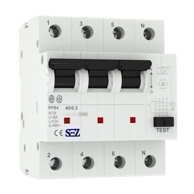 SEZ Fi-Schalter 40A 300mA 4P 10kA TYP A Photovoltaik FI-Schutzschalter 5517