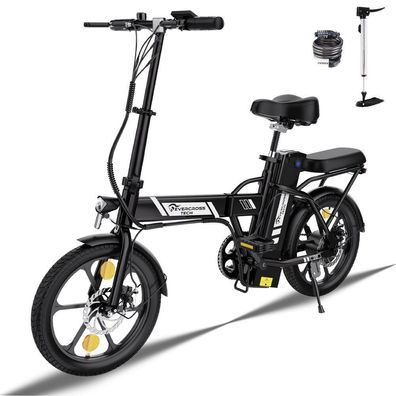 16 Zoll Elektrofahrrad E Bike E Fahrrad Cityräder Faltbar, 8.4Ah Batterie, 250W Motor