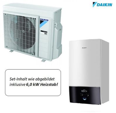 Daikin ERGA06EVH / EHBX08E6V 6,0 kW + 6,0 kW Heizung - Altherma 3 R W Niedrigtemperat