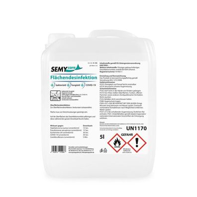 Flächendesinfektion SemyCare - 80 Vol% Ethanol – 5 L Kanister