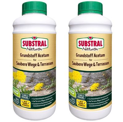 2 x Substral® Naturen® Grundstoff Acetum für Saubere Wege & Terrassen 1 Liter