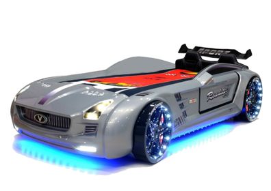 Autobett Kinderbett "Rio Roadster" LED Sound Sportsitze Lattenrost Spoiler 90x190 cm