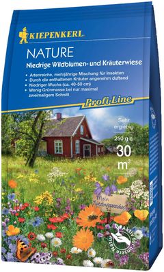 Kiepenkerl® Blumen + Kräuterrasen Niedrige Wildblumen-und Kräuterwiese 250 Gramm