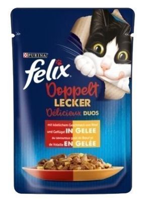 Felix Adult Katzen-Nassfutter, Rindfleisch und Geflügel