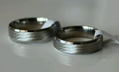 Modeschmuck Ring Edelstahl Farbe silber Breite 6mm Style Ehering Gr. 18-22 #209