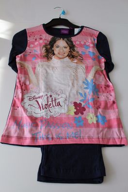 Neu Pyjama Set Schlafanzug Mädchen Disney Violetta Pink Gr. 116 128 140 152 #33a