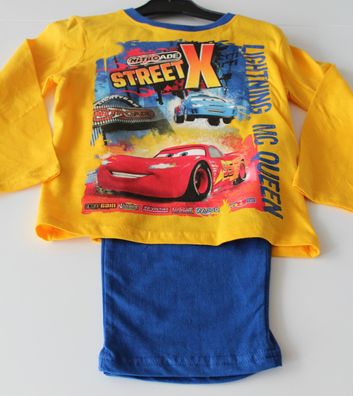 NEU Pyjama Set Schlafanzug Jungen Cars "Street X" gelb blau 98 104 116 128 #55