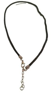 Modeschmuck Unisex Kette Halskette Karabinerverschluss Leder 45cm lang 2mm dick