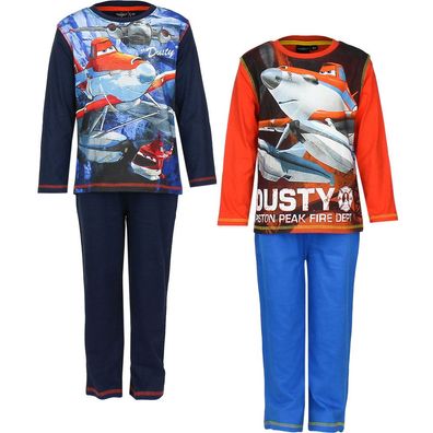 NEU Pyjama Set Schlafanzug Jungen Planes Flugzeuge blau rot 98 104 116 128 #76