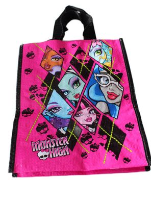 4 Stück Monster High Tasche Mädchen Einkaufstasche Pink Beauty Shopper Polyester