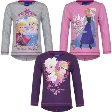 Top Shirt langarm Oberteil Pullover Mädchen Frozen rosa lila grau 104-128 #162