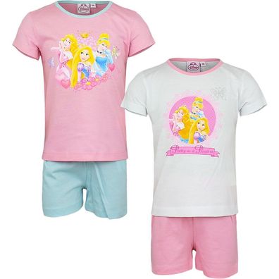 Pyjama Set Schlafanzug Mädchen Disney Princess weiß rot pink 98 104 110 116 #3
