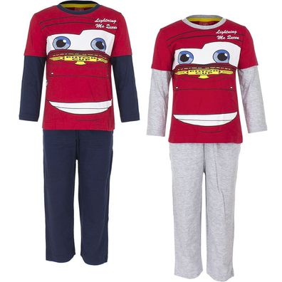 Pyjama Set Schlafanzug Nachtwäsche Jungen Cars rot blau grau 98 104 116 128 #12