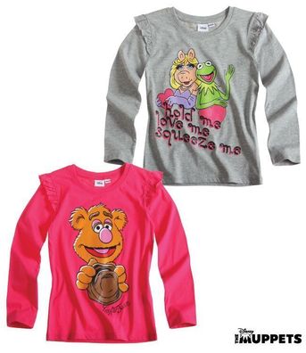 Pulli Mädchen Pullover Langarmshirt Disney Muppets grau pink 110 122 134 146#306