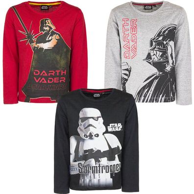 Neu Star Wars Jungen Langamshirt Pullover Shirt schwarz rot 104 116 128 140 #73