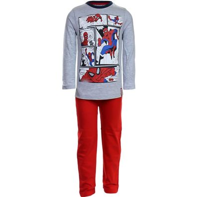 NEU Pyjama Set Schlafanzug Jungen Comic Marvel Spiderman grau 98 104 116 128#171