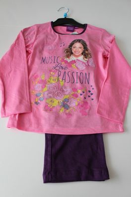 Pyjama Set Schlafanzug Mädchen Disney Violetta rosa lila Gr. 116 128 140 152 #97