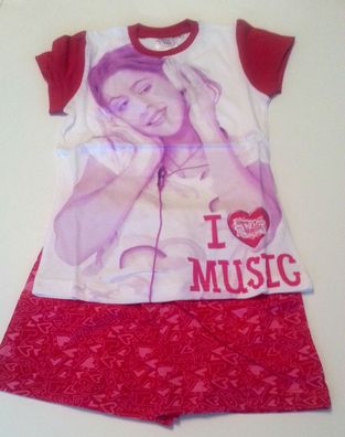 Neu Pyjama Set Schlafanzug Mädchen Disney Violetta Kurz Größe 116 122 128 #3