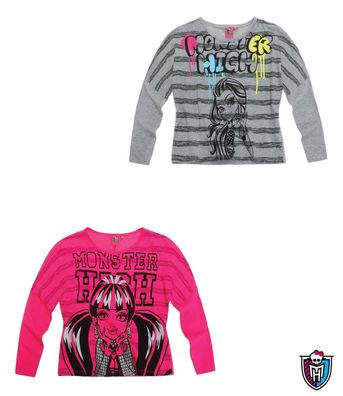 Top Pullover Langarmshirt Mädchen Monster High pink grau 128 140 152 164 #76